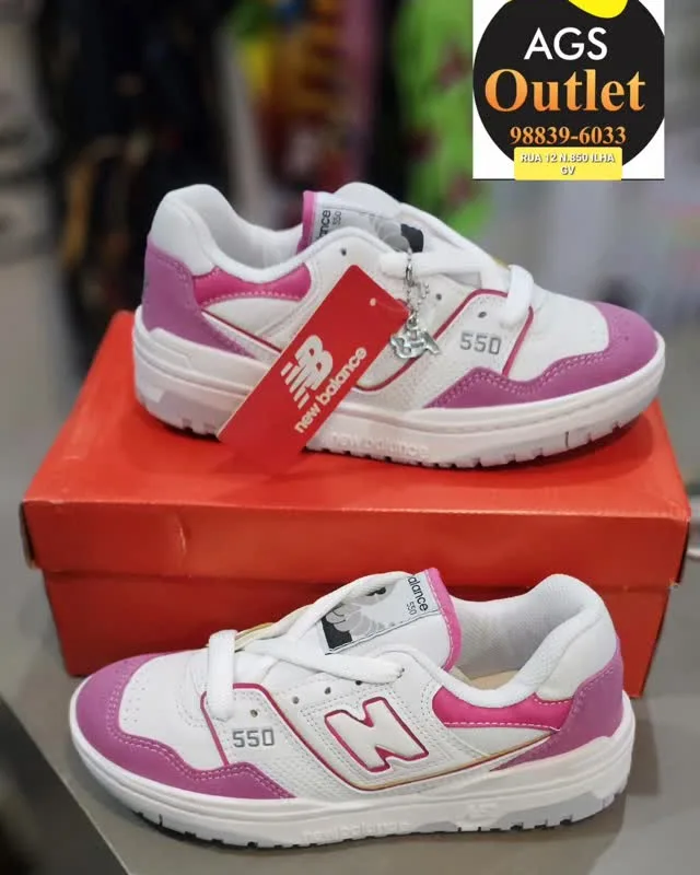 New Balance 550 branco e rosa