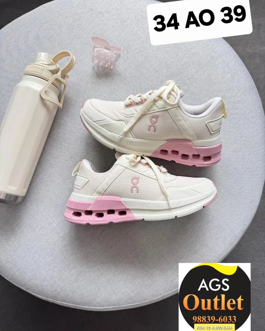 On Cloud creme e rosa